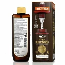 WOW Skin Science Retinol Foaming Face Wash For Fine Lines, Age Spots & Blemishes - Refill Pack For Extended Use - 200ml