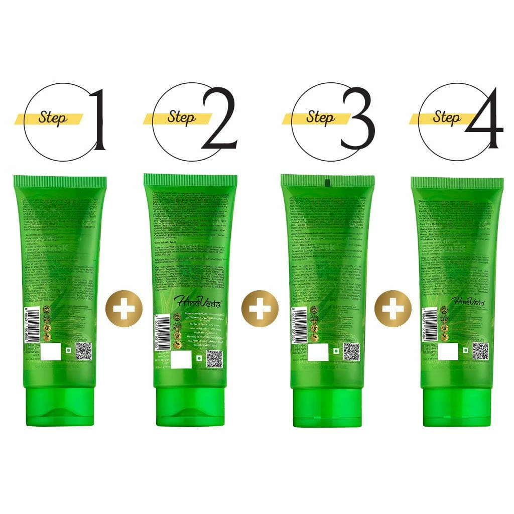 WOW Skin Science Revitalizing Aloe Kit - Peel Off Gel Mask + Face Wash + Soothing Gel + Sleeping Pack Combos