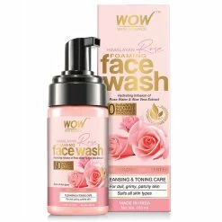 Wow Skin Science Himalayan Rose Foaming Face Wash - Contains Rose Water & Aloe Vera Extract - For Cleansing & Toning - No Parabens, Sulphate, Silicones & Synthetic Color - 100 Ml