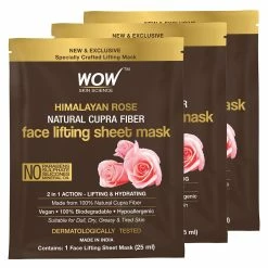 WOW Skin Science Sheet Face Mask Himalayan Rose Natural Cupra Fiber Face Lifting Sheet Mask - Skin Brightening, Skin Smoothening And Skin Toning