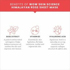 WOW Skin Science Sheet Face Mask Himalayan Rose Natural Cupra Fiber Face Lifting Sheet Mask - Skin Brightening, Skin Smoothening And Skin Toning