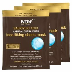 WOW Skin Science Sheet Face Mask Salicylic Acid Natural Fiber Cupra Face Lifting Sheet Mask - Balances Sebum, Controls Acne And Renews Skin