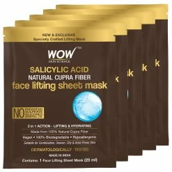 WOW Skin Science Sheet Face Mask Salicylic Acid Natural Fiber Cupra Face Lifting Sheet Mask - Balances Sebum, Controls Acne And Renews Skin