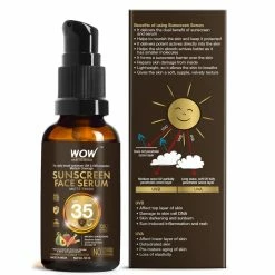 WOW Skin Science Matte Finish Sunscreen Face Serum SPF 35 PA++ With Raspberry, Carrot Seed & Avocado Oil - OIL FREE - No Parabens, Silicones, Mineral Oil, Oxide, Colour, Benzophenone - 50mL