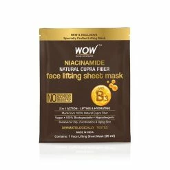 WOW Skin Science Niacinamide Natural Fiber Cupra Face Lifting Sheet Mask - Reduces Blemishes , Restores Skin Barrier And Regulates Sebum Sheet Face Mask