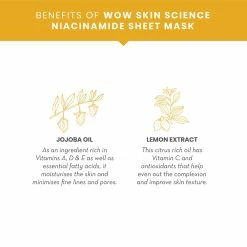 WOW Skin Science Niacinamide Natural Fiber Cupra Face Lifting Sheet Mask - Reduces Blemishes , Restores Skin Barrier And Regulates Sebum Sheet Face Mask