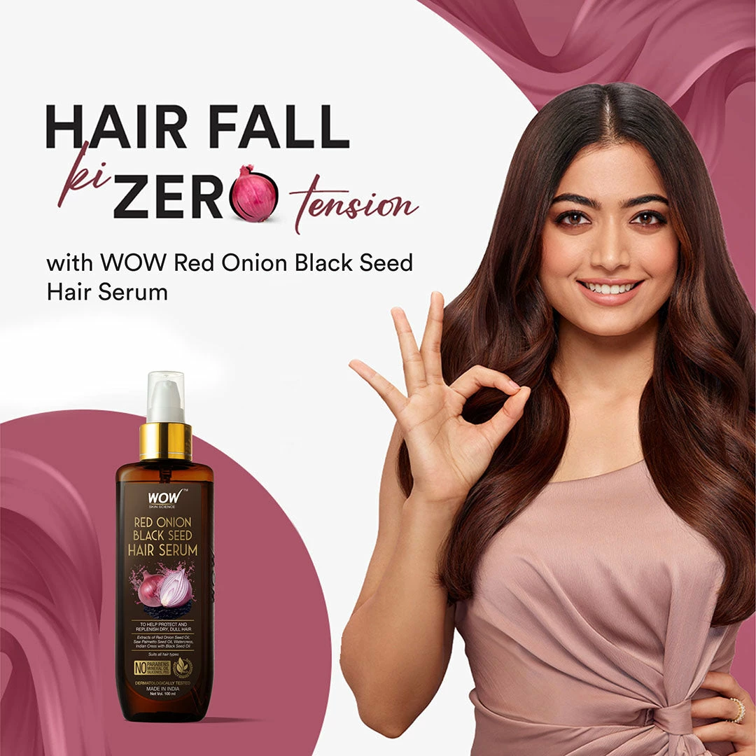WOW Skin Science Onion Hair Serum For Hair Growth, Hair Fall Control, Dry And Frizzy Hair - 100 Ml