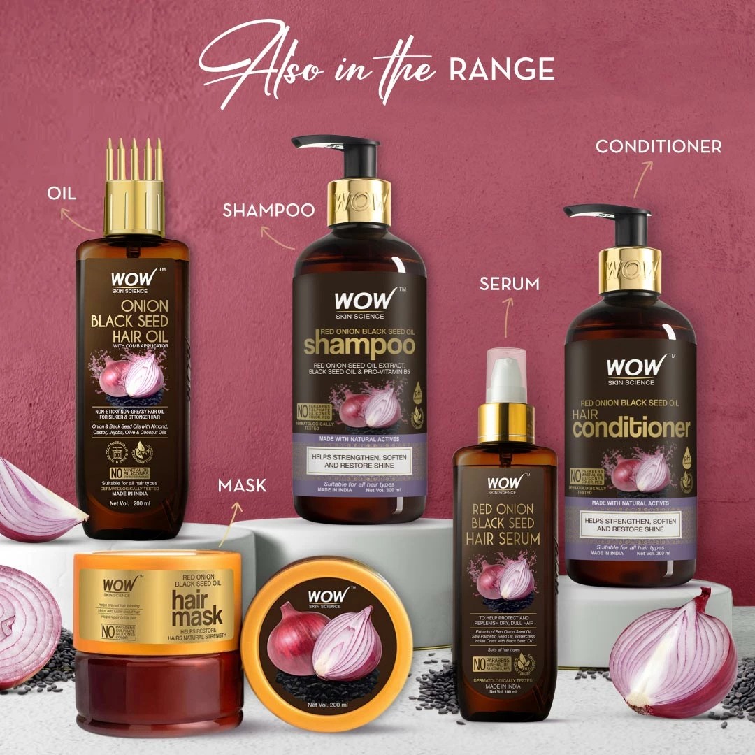 WOW Skin Science Onion Hair Serum For Hair Growth, Hair Fall Control, Dry And Frizzy Hair - 100 Ml
