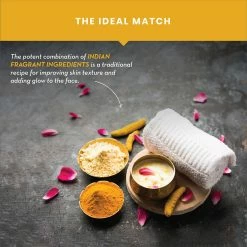 WOW Skin Science Sandalwood Oil, Saffron & Turmeric Extract Infused 2 In 1 Ubtan Face Lifting Sheet Mask - For Tan Removal & Anti-Aging