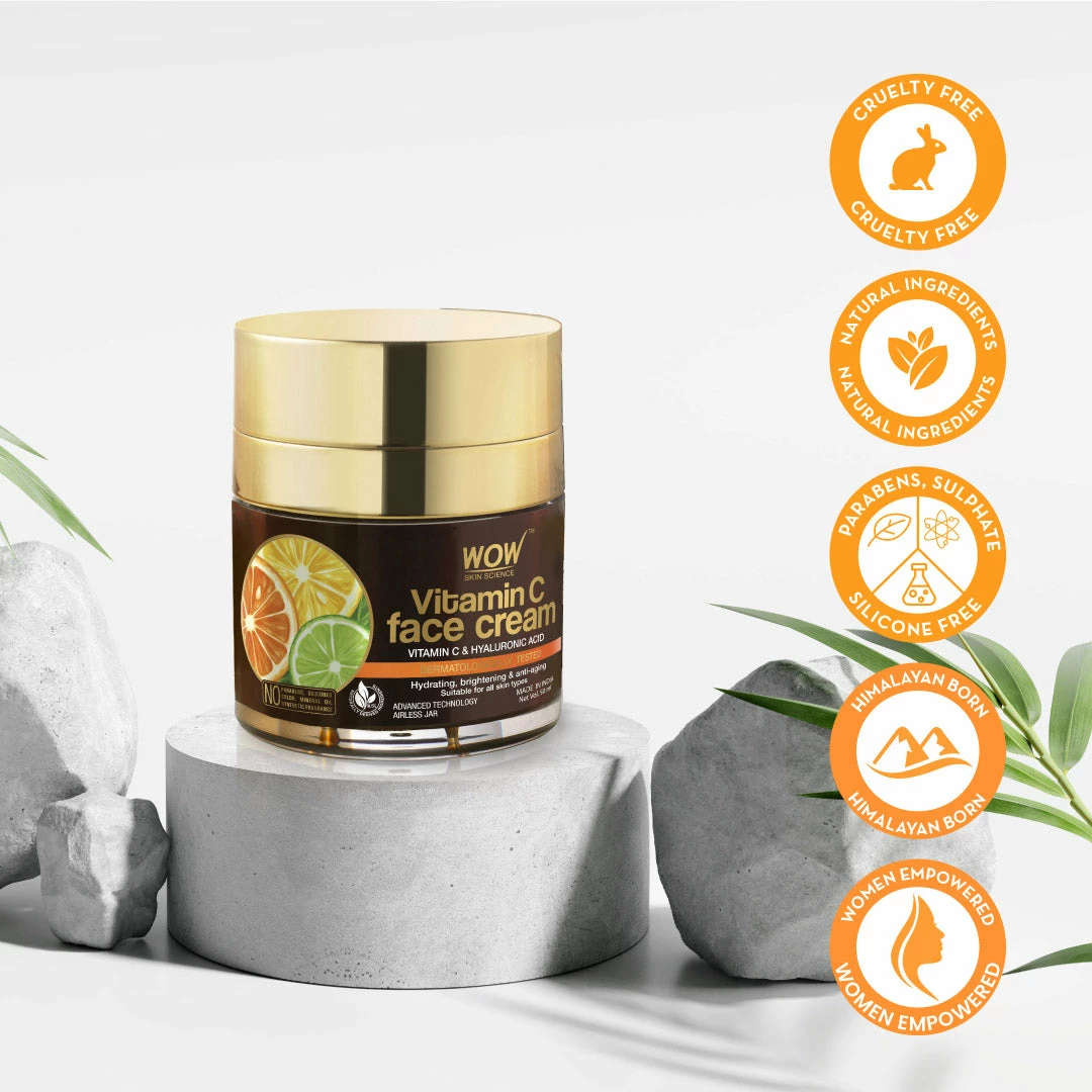 WOW Skin Science Vitamin C Face Cream For Skin Brightening And Moisturizing - 50mL