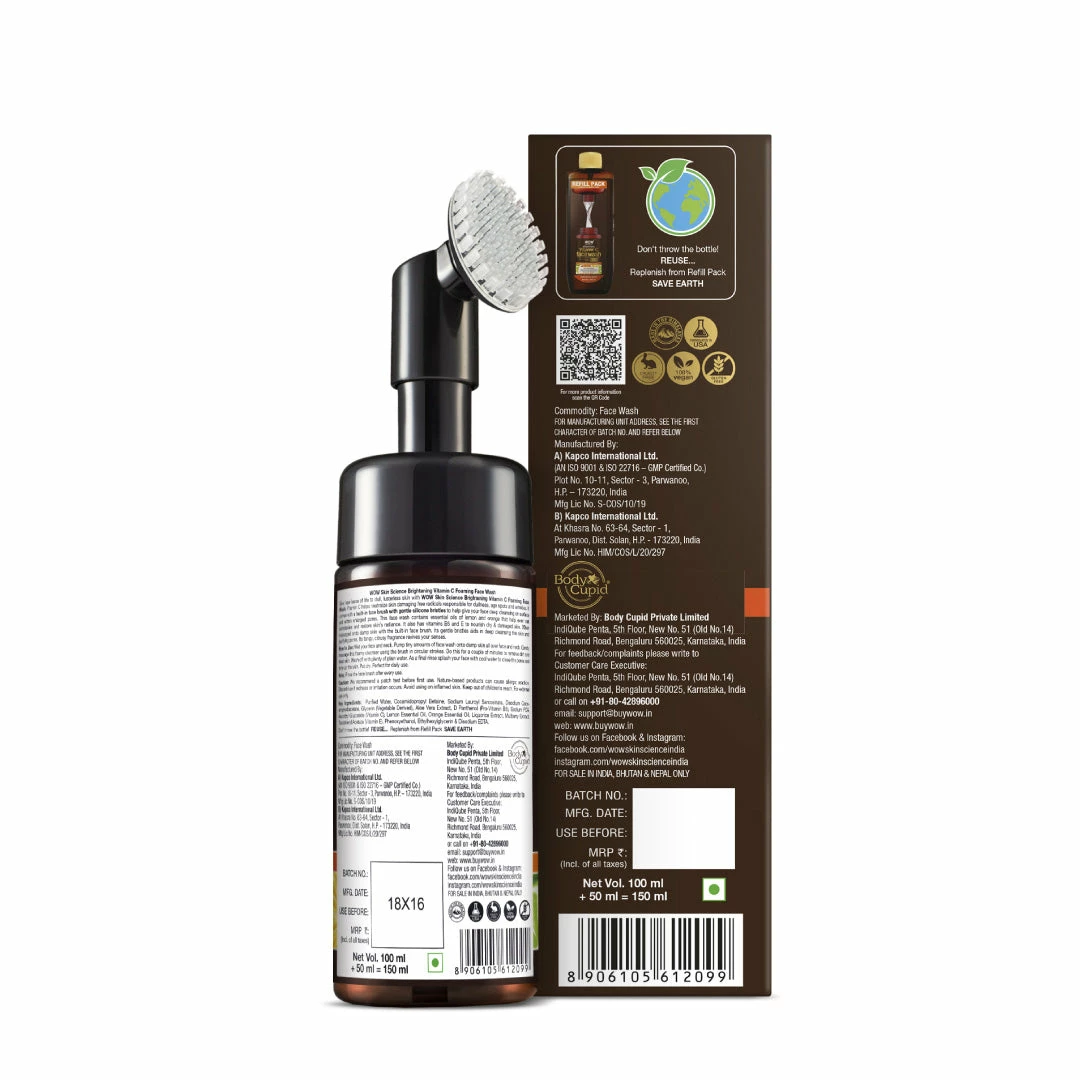 WOW Skin Science Vitamin C Foaming Face Wash For Skin Brightening