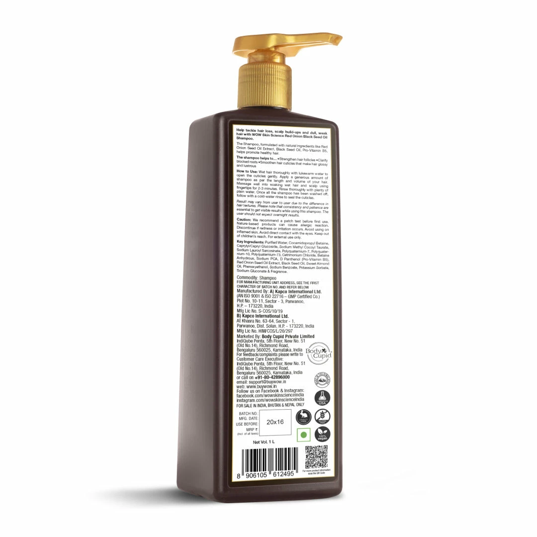 WOW Skin Science Onion Shampoo For Hair Growth And Hair Fall Control