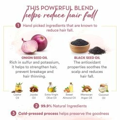 WOW Skin Science Onion Hair Oil For Hair Fall Control - With Black Seed Oil Extracts