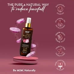 WOW Skin Science Onion Hair Oil For Hair Fall Control - With Black Seed Oil Extracts
