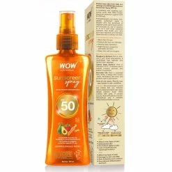 WOW Skin Science UV Water Transparent Sunscreen Spray SPF 50 - Quick Absorbing,Oil Free,Non Sticky-with Raspberry & Carrot Seed Extract - 100 Ml