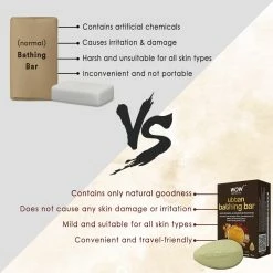 WOW Skin Science Ubtan Bathing Bar - With Sandalwood Oil, Saffron & Turmeric Extract - Pack Of 3