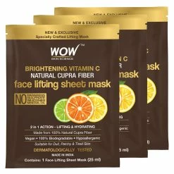 Wow Skin Science Sheet Face Mask Active Vitamin C 2 In 1 Face Lifting Sheet Mask - Reduces Fine Lines And Brightens Complexion