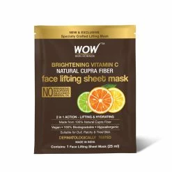 Wow Skin Science Sheet Face Mask Active Vitamin C 2 In 1 Face Lifting Sheet Mask - Reduces Fine Lines And Brightens Complexion