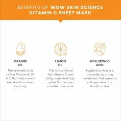 Wow Skin Science Sheet Face Mask Active Vitamin C 2 In 1 Face Lifting Sheet Mask - Reduces Fine Lines And Brightens Complexion