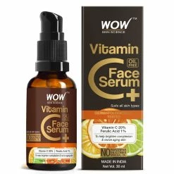 WOW Skin Science Vitamin C+(Plus) Face Serum - Vitamin C 20%, Ferulic Acid 1% - Brightening, Anti-Aging Skin Repair - 30 Ml