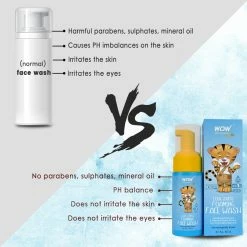 WOW Skin Science Cool Suds Foaming Face Wash With Aloe Barbadensis Leaf & Calendula Flower Extract - Tear Free - No Parabens, Sulphates, Silicones & Color - 100 Ml Mother & Child