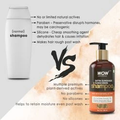 WOW Skin Science Satin Sunshade Sunscreen Shampoo - No Parabens, Sulphates & Silicones - 300 Ml Hair