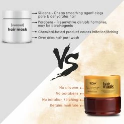 WOW Skin Science Wheat & Soy Amino Acids, Moroccan Argan Oil Hair Mask For Normal Hair - 200 Ml