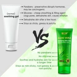 WOW Skin Science Aloe Vera With Hyaluronic Acid, Witch Hazel Extract, Green Tea & Calendula Hydrating After Sun Soothing Gel - No Parabens, Silicones & Color