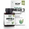 WOW Life Science Nutrition Algae-Rich Omega 3 Capsules For Bone Health, Cholesterol Levels & Heart Health - 60 Vegetarian Capsules