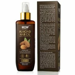 WOW Skin Science Almond Hair Oil - Infused With Almond Oil - Non Sticky & Greasy Hair Oil - 100mL
