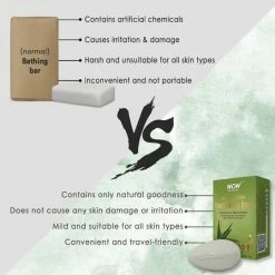 WOW Skin Science Aloe Vera Bathing Bar - With Aloe Vera Extract - Pack Of 3