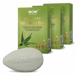 WOW Skin Science Aloe Vera Bathing Bar - With Aloe Vera Extract - Pack Of 3