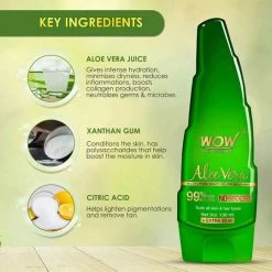 WOW Skin Science Aloe Vera Gel For Face, Skin And Hair - For Both Men And Women ( NO Parabens, Mineral Oils, Silicones, Color & Synthetic Fragrances )