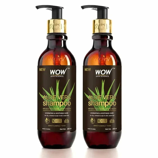 WOW Skin Science Hair Aloe Vera Shampoo For Hydration And Soothing Scalp