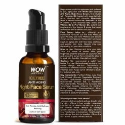 WOW Skin Science Anti Aging Night Face Serum - OIL FREE - Anti Wrinkle, Anti Dullness, Reviving - No Parabens, Silicones & Color - 50 Ml