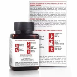 WOW Life Science Apple Cider Vinegar Capsules 500 Mg - 60 Capsules Nutrition