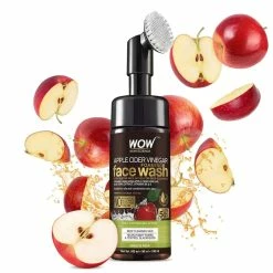 WOW Skin Science Apple Cider Vinegar Foaming Face Wash With Built-In Brush