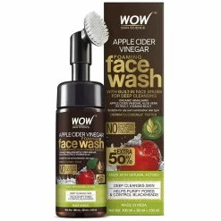WOW Skin Science Apple Cider Vinegar Foaming Face Wash With Built-In Brush