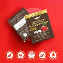 WOW Skin Science Apple Cider Vinegar 2 In 1 Face Lifting Sheet Mask - Controls Oil And Balances PH Level