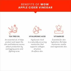 WOW Skin Science Apple Cider Vinegar 2 In 1 Face Lifting Sheet Mask - Controls Oil And Balances PH Level