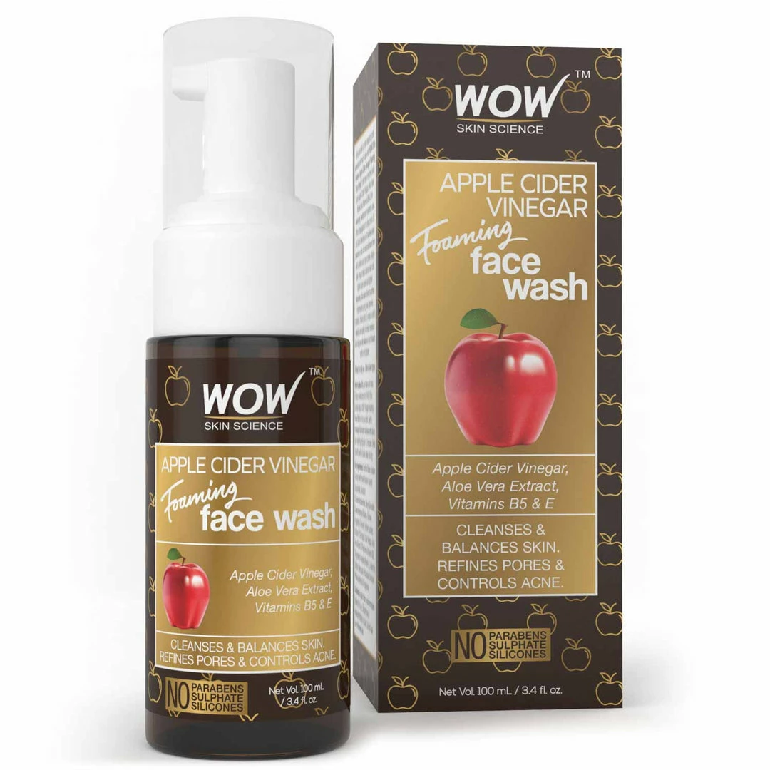 WOW Skin Science Apple Cider Vinegar No Parabens, Sulphate & Silicone Foaming Face Wash - 100 Ml