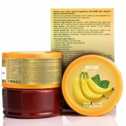 WOW Skin Science Bath & Body Banana Pulp Body Butter - No Parabens, Silicones, Mineral Oil & Color - 200 Ml