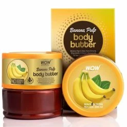 WOW Skin Science Bath & Body Banana Pulp Body Butter - No Parabens, Silicones, Mineral Oil & Color - 200 Ml