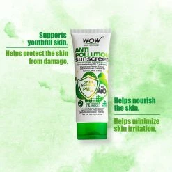 WOW Skin Science Anti Pollution SPF40 Water Resistant No Parabens & Mineral Oil Sunscreen Lotion - 100 Ml