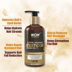 WOW Skin Science Hair Total Radiance No Parabens, Sulphate & Silicone Shampoo - 300 Ml