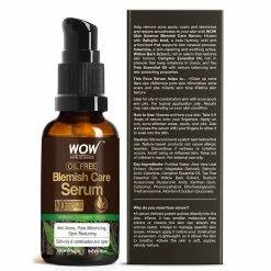 WOW Skin Science Blemish Care Serum - OIL FREE - Anti Acne, Spot Reducing - No Parabens, Silicones, Synthetic Fragrance & Color - 50 Ml