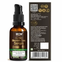 WOW Skin Science Blemish Care Serum - OIL FREE - Anti Acne, Spot Reducing - No Parabens, Silicones, Synthetic Fragrance & Color - 50 Ml