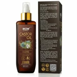 WOW Skin Science 100% PURE CASTOR OIL - COLD PRESSED - FOR STRONGER HAIR, SKIN & NAILS