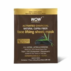 Wow Skin Science Activated Charcoal Face Lifting Sheet Mask - For Skin Purification And Skin Hydration