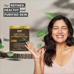 Wow Skin Science Activated Charcoal Face Lifting Sheet Mask - For Skin Purification And Skin Hydration